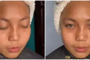 Transformasi makeup cewek sawo matang dirias MUA jadi Barbie hidup, hasilnya bikin pangling