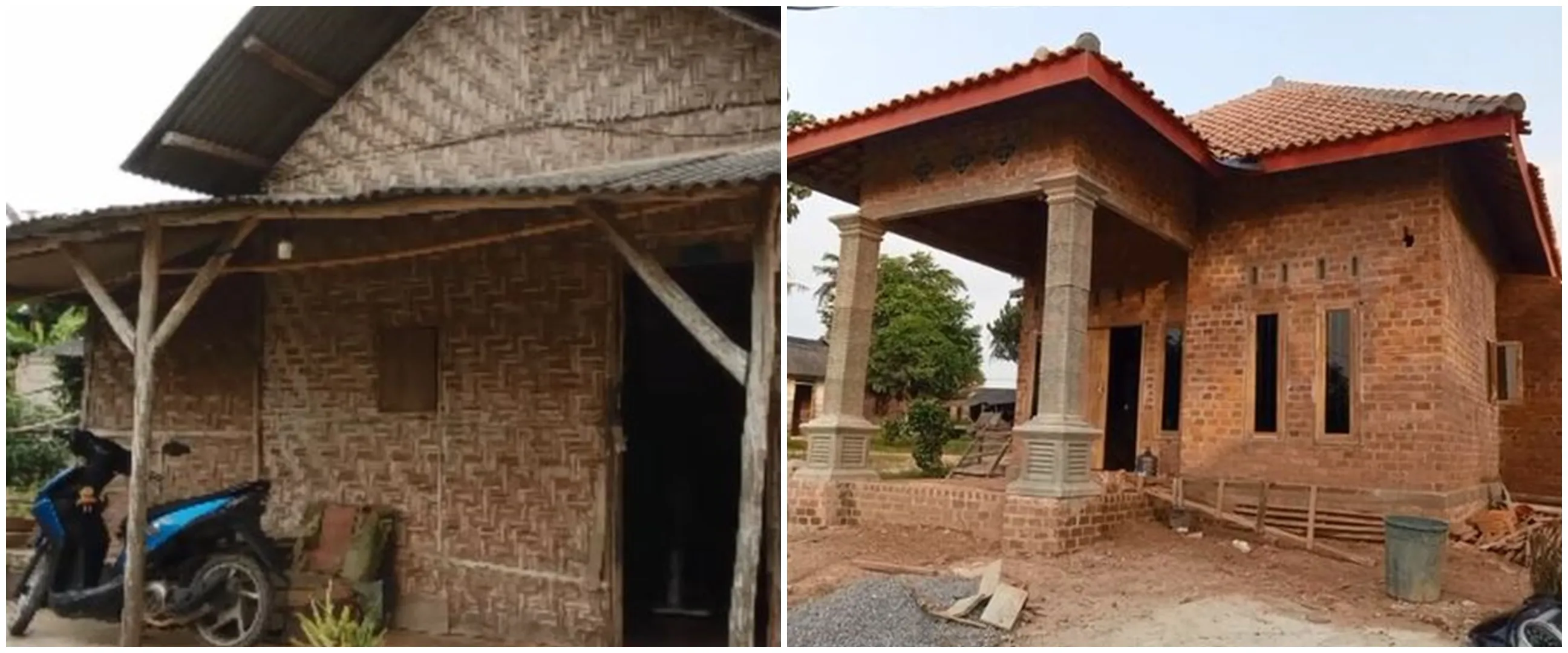 4 Tahun cicil material bangunan, 11 transformasi rumah gubuk reot jadi modern dan layak huni ini kece 