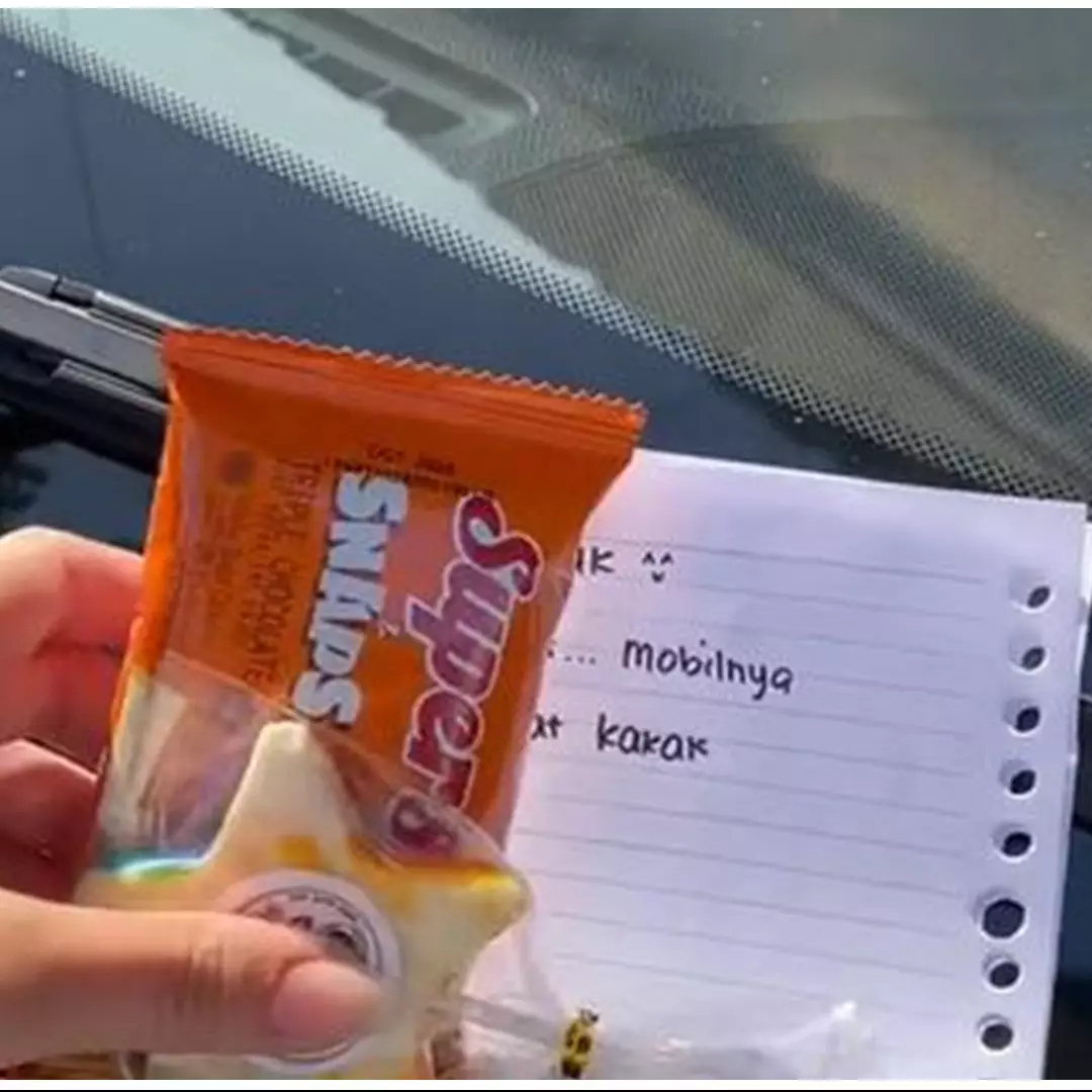Wanita ini dapat surat minta maaf dan cokelat usai mobil tersenggol, kerusakannya tetap bikin dongkol