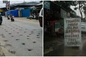 Nggak kalah dengan jalanan di Lampung, intip 11 potret kocak jalan nyeleneh yang bikin ngelus dada