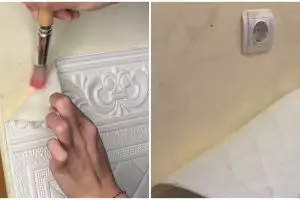 Trik simpel bersihkan wallpaper foam dari dinding tanpa bekas, hanya modal Rp 10 ribu saja