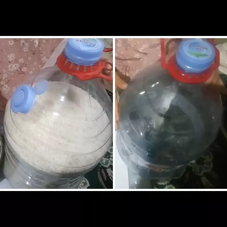 Bermodal galon bekas, begini cara praktis bikin dispenser beras antikutu