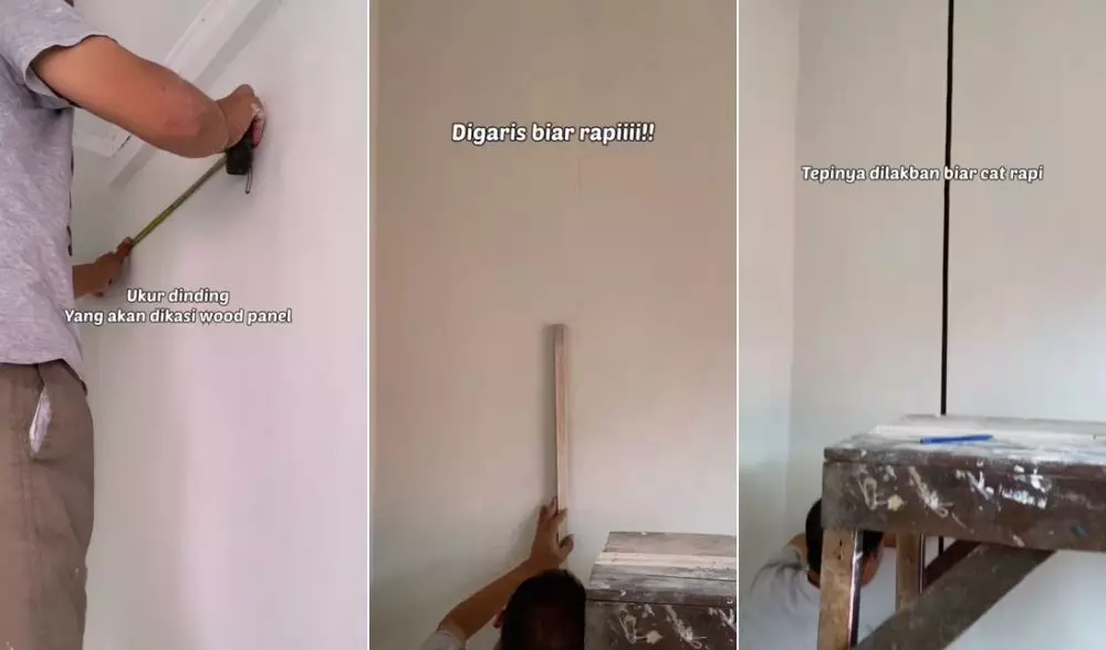 dekorasi kamar wood panel © TikTok