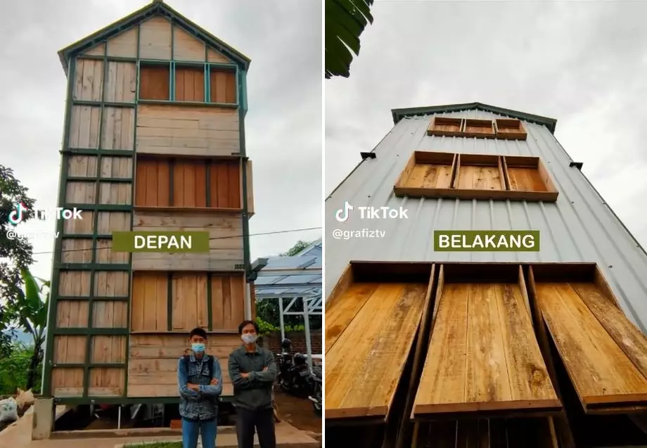 rumah susun kayu © TikTok