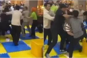 Kronologi video viral bapak-bapak berkelahi di wahana permainan anak di mal Makassar