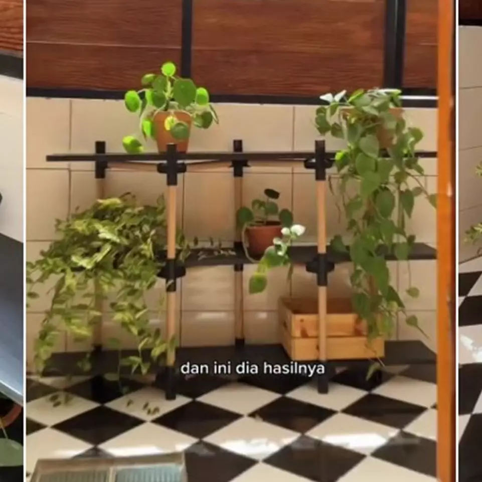 Mewah tak perlu mahal, intip cara bikin rak estetik ala Pinterest pakai satu material bangunan