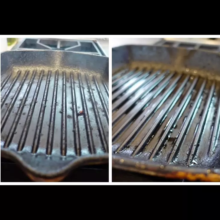 Tanpa sabun, ini trik hilangkan kerak gosong di grill pan agar bersih seperti baru