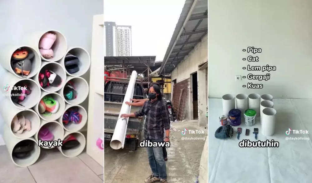 rak sepatu low budget © TikTok