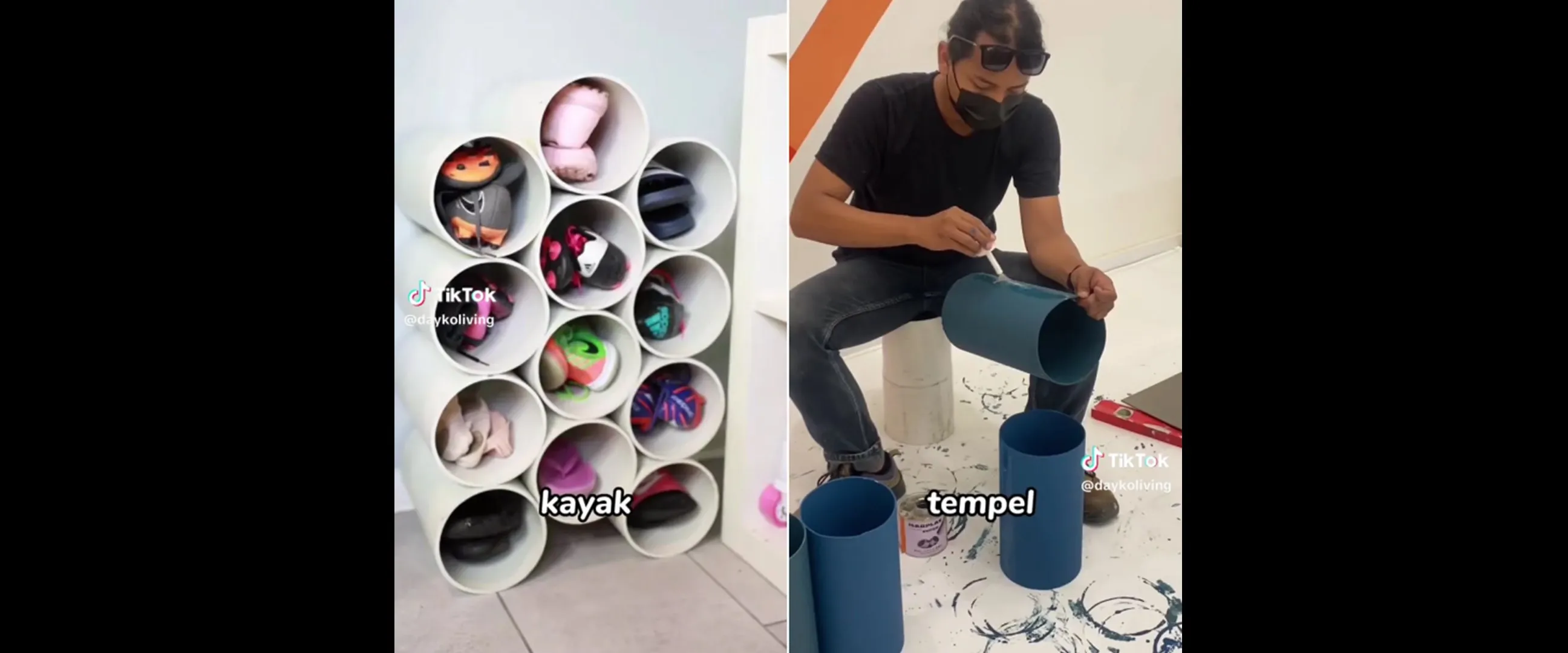 Cara mudah bikin rak sepatu low budget dari 1 bahan material, tampilan estetik untuk menata alas kaki