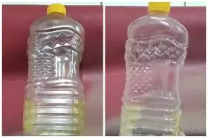 Bukan pakai beras, ini cara bersihkan bagian dalam botol minyak bekas pakai 2 bahan