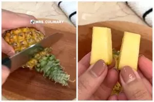 Tak perlu ribet mengupas kulitnya, begini trik praktis makan buah nanas
