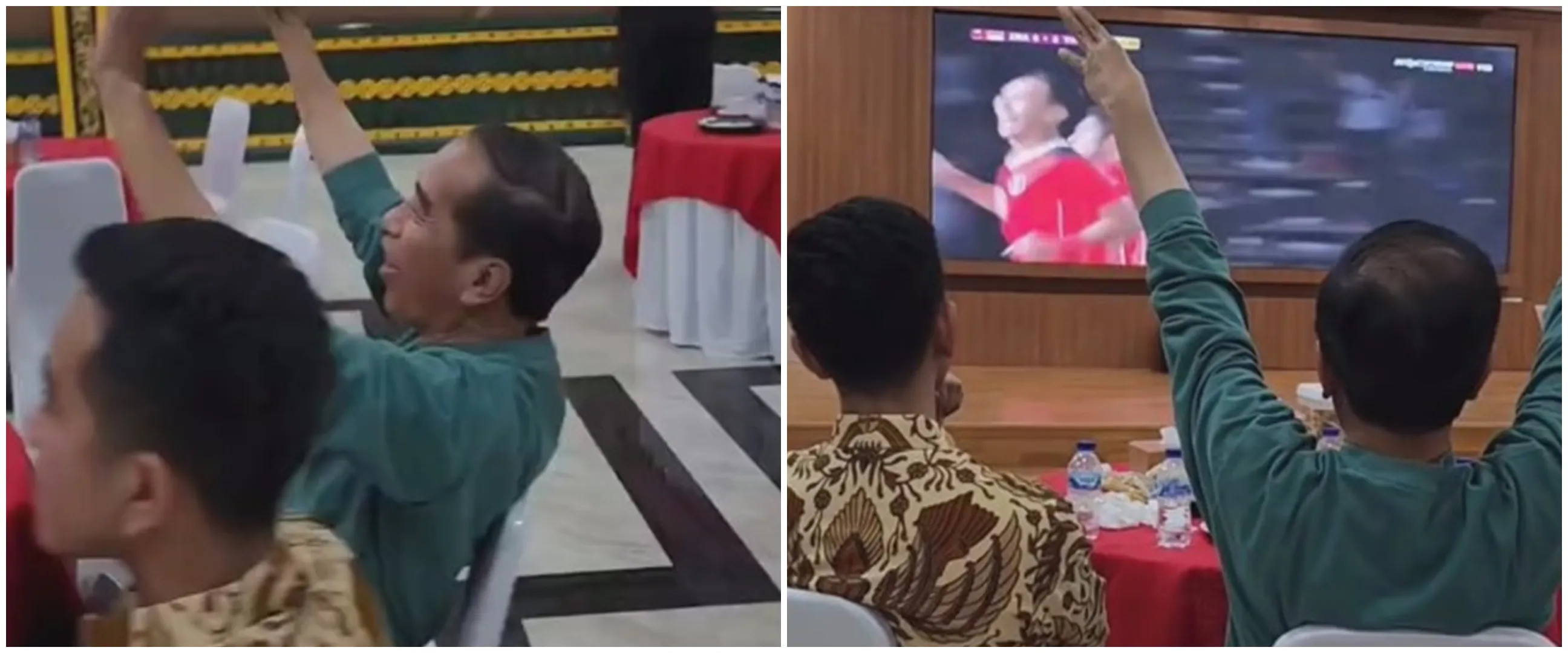 Gibran nobar final sepakbola SEA Games bareng Jokowi, ekspresi lempeng saat Timnas cetak gol disorot