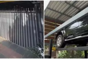 Antiribut dengan tetangga, begini ide cerdas untuk simpan dua mobil di garasi super sempit