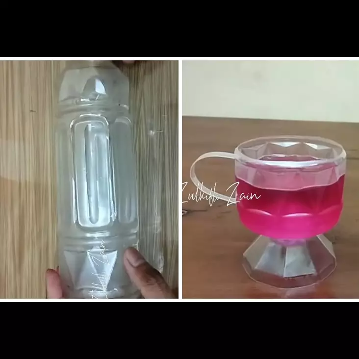 Cara kreatif mengubah botol minum bekas jadi gelas estetik, simpel pakai 2 alat ini