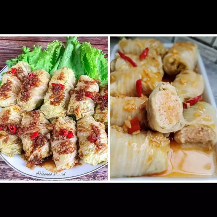 11 Resep sawi putih gulung isi ayam, lezat, gurih, dan mudah dibuat