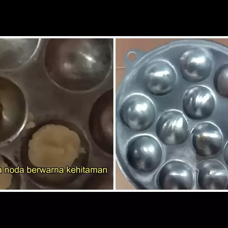 Cuma pakai 1 bahan dapur, begini cara membersihkan cetakan martabak mini yang luntur agar bersih