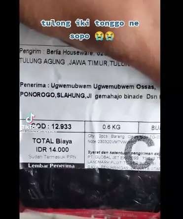 potret kocak nama penerima paket Twitter