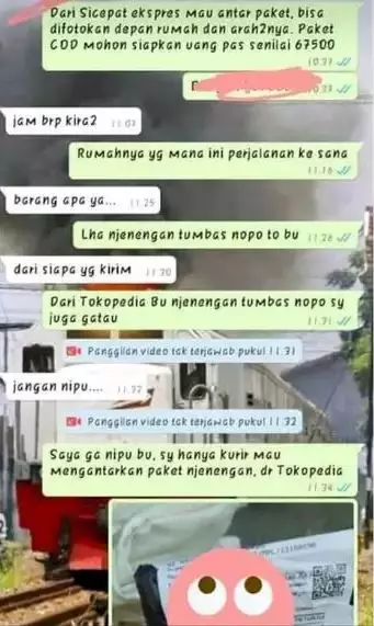 Chat lucu kurir mau nganter paket Berbagai sumber
