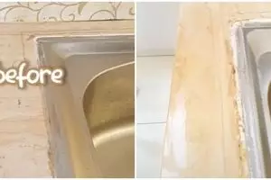 Trik sederhana bersihkan nat keramik dapur yang kotor dan berjamur, hasilnya kinclong mirip baru lagi