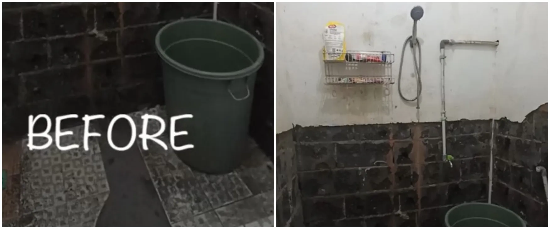 Kamar mandi dengan desain jadul direnovasi jadi modern, potret before-afternya bikin lupa bentuk asli