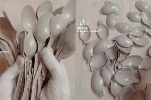 Cara bikin hiasan dinding estetik ala Pinterest cuma pakai sendok plastik, murah tapi hasilnya mewah