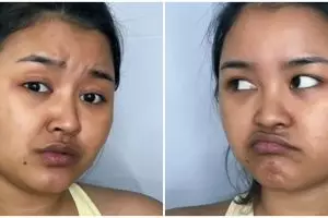 Transformasi wanita dirias look flawless bak selebgram, skill makeupnya bikin iri pol