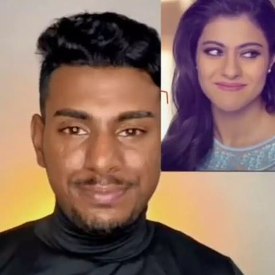 Pria ini tirukan makeup artis Kajol Devgan, hasilnya sampai susah dibedakan