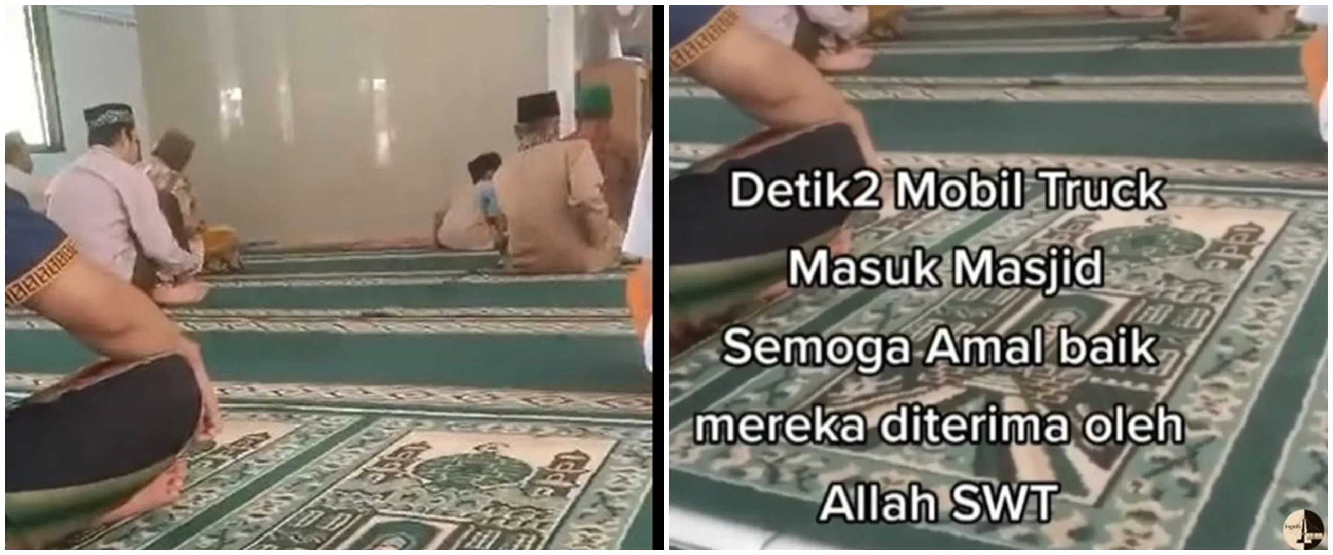 Awalnya dikira ngeri, momen truk masuk masjid ini malah bikin ngakak ini viral ditonton 2,9 juta kali
