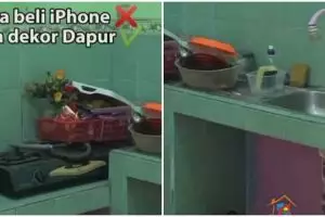 Modal Rp 10 juta dapur jadul direnovasi dengan kitchen set marmer, hasilnya bikin netizen tak percaya