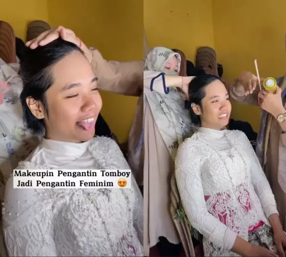 wanita tomboi jadi pengantin Jawa © TikTok