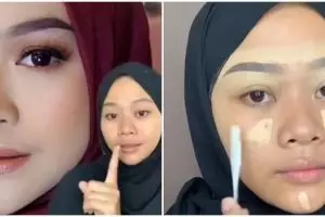 Niatnya mau recreate makeup ala Ria Ricis, penampilan wanita ini usai dirias bikin melongo