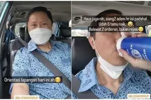 Aksi bos Blue Bird nyamar jadi sopir taksi ini panen pujian, ikutan mangkal dan nyari penumpang