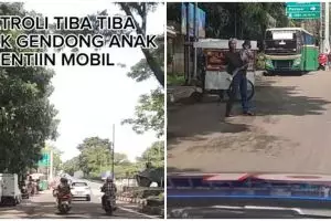Aksi nekat seorang pria stop mobil patroli polisi, alasannya bikin haru
