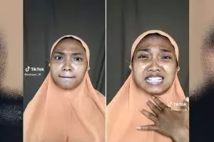 Potret wanita kulit sawo matang dan bibir hitam di makeup look matte, perubahannya bikin melongo