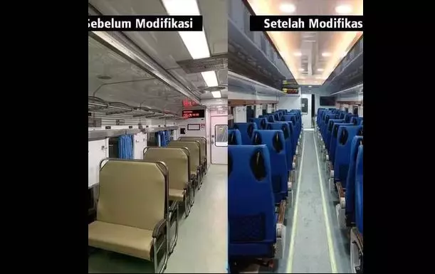 Penampakan baru kursi KA ekonomi TikTok