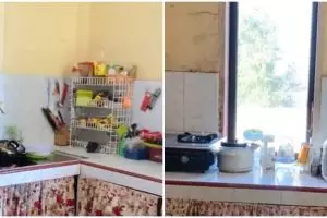 Makeover dapur lama jadi estetik dengan budget di bawah Rp 1 juta, perubahannya 180 derajat