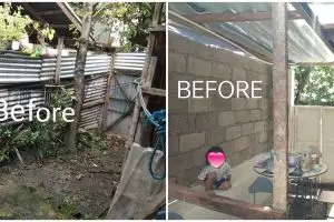 Teras rumah kumuh direnovasi jadi estetik berkonsep industrial kontemporer, ini 10 transformasinya