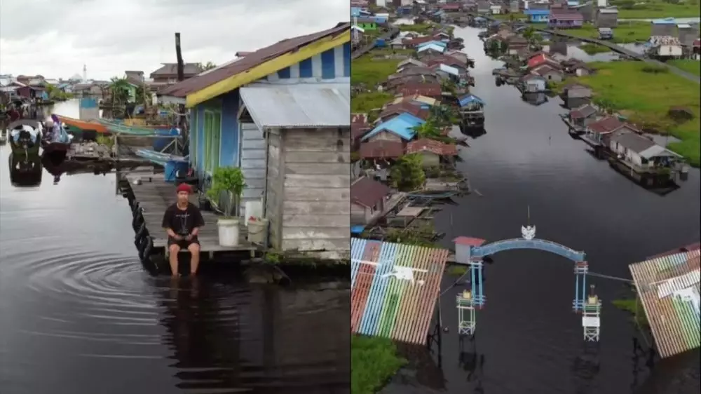 Berdiri di atas air © TikTok