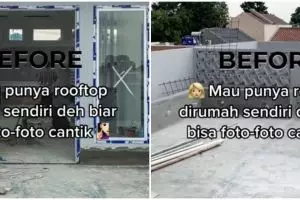 Potret perubahan rooftop dimakeover jadi ala kafe, setiap sudutnya estetik cocok untuk foto