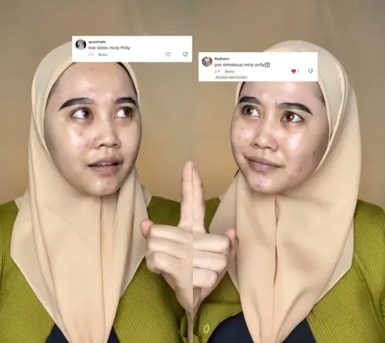 wanita recreate makeup Prilly Latuconsina © TikTok