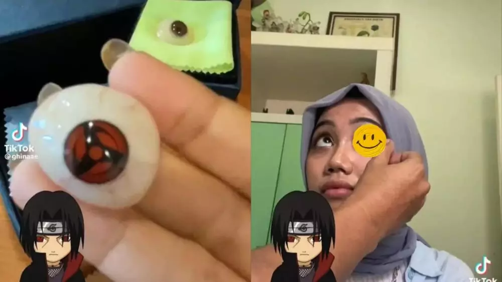 wanita ubah matanya jadi bak karakter Naruto © TikTok wanita ubah matanya jadi bak karakter Naruto © TikTok