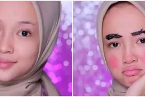 Ikutan tren makeup cute, transformasi wanita usai dirias MUA ini hasilnya dipuji bak boneka hidup