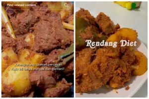Trik bikin rendang daging minim lemak buat diet, tetap enak meski tanpa minyak dan santan