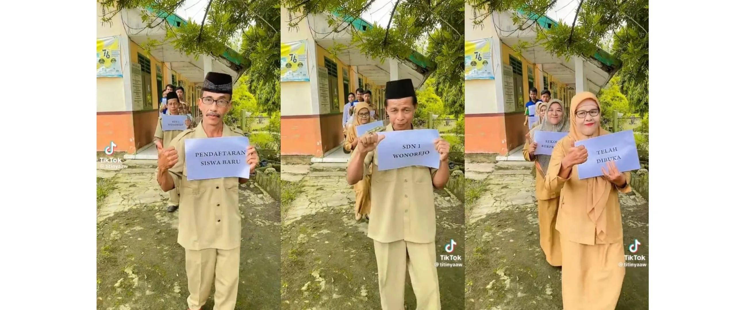 Cara guru ajak peserta didik untuk daftar sekolah ini unik, kekompakannya sampai dipuji warganet