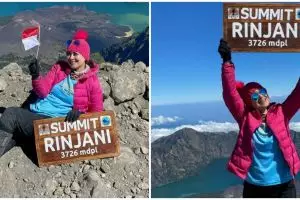 Masih kuat naik gunung meski usianya 55 tahun, begini 11 momen Ira Wibowo saat mendaki di Rinjani