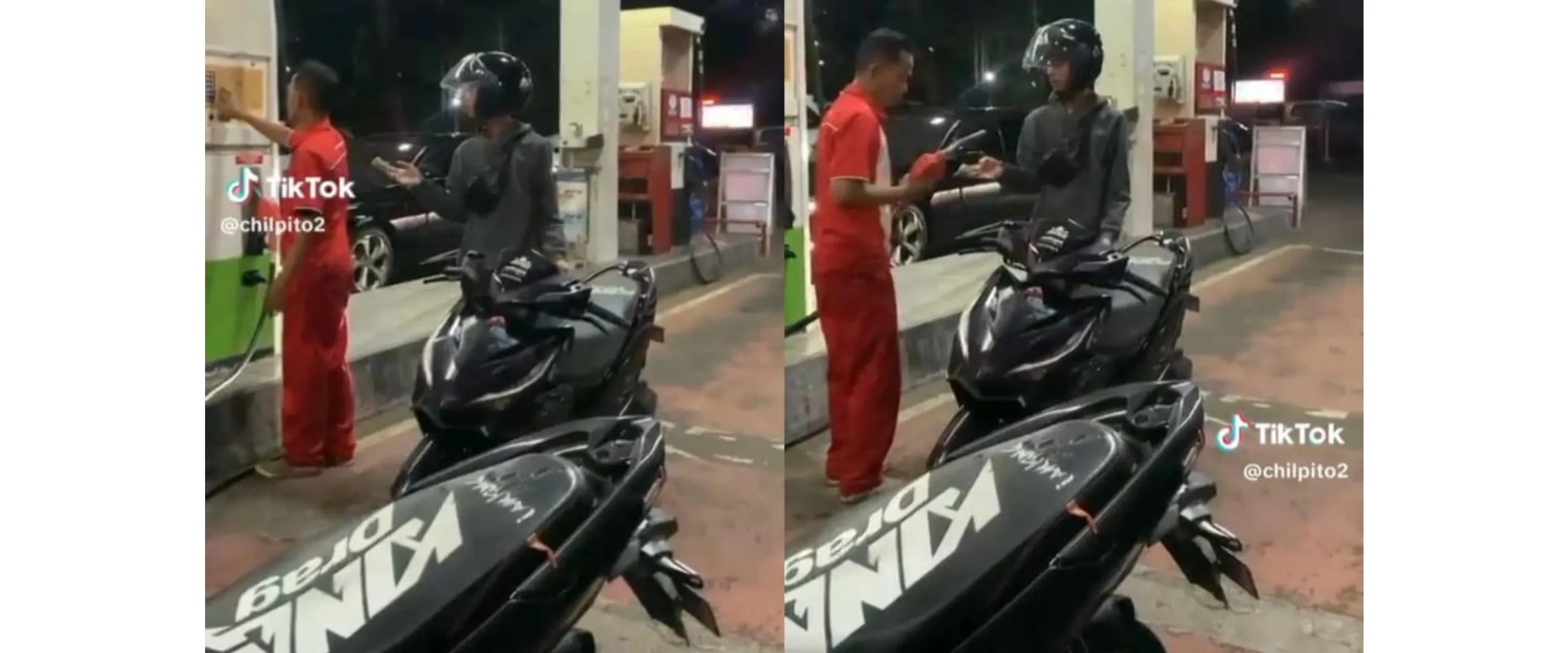Pria ini lakukan hal tak terduga saat isi bensin, aksinya malah bikin petugas SPBU salah tingkah