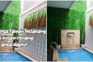Taman kosong di belakang rumah direnovasi jadi area kolam renang dan dapur, ini 7 potretnya