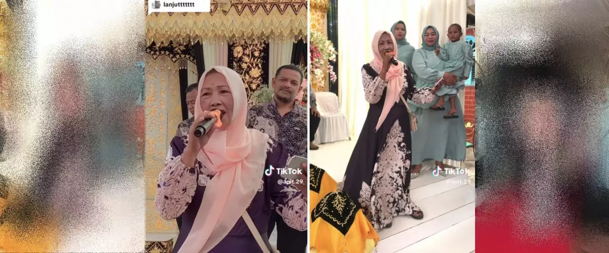 Aksi nenek-nenek nyanyi lagu India di acara nikahan ini bikin salfok, suaranya mirip penyanyi asli