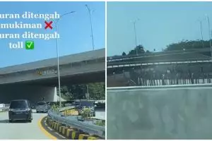 Heboh potret pemakaman di tengah tol nagrak Cibubur, penampakannya bikin warganet nggak sadar