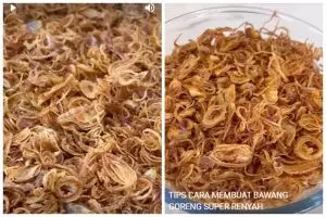Trik mengiris dan menggoreng bawang merah agar hasilnya lebar, kering, dan renyah